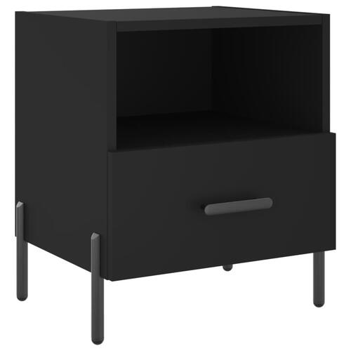Sengeborde 2 stk. 40x35x47,5 cm konstrueret træ sort