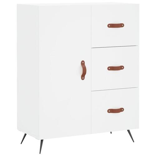 Højskab 69,5x34x180 cm konstrueret træ hvid