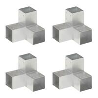 Stolpebeslag Y-form 4 stk. 91x91 mm galvaniseret metal