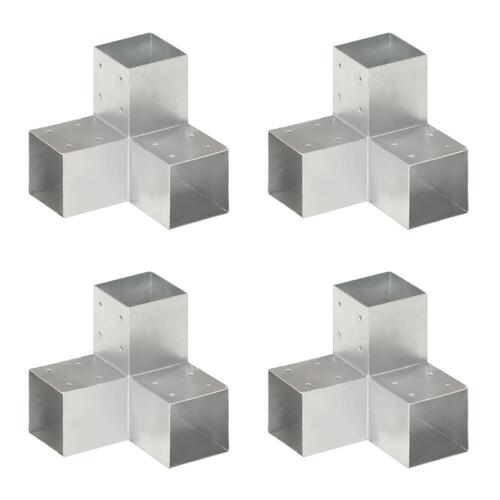 Stolpebeslag Y-form 4 stk. 91x91 mm galvaniseret metal