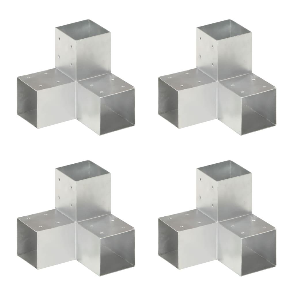 Stolpebeslag Y-form 4 stk. 91x91 mm galvaniseret metal