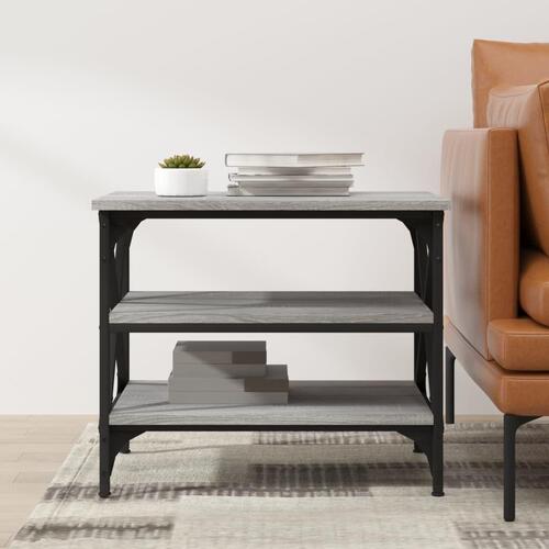 Sidebord 55x38x45 cm konstrueret træ grå sonoma-eg