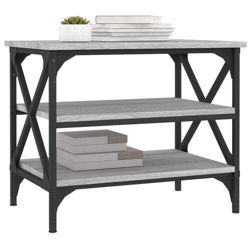 Sidebord 55x38x45 cm konstrueret træ grå sonoma-eg