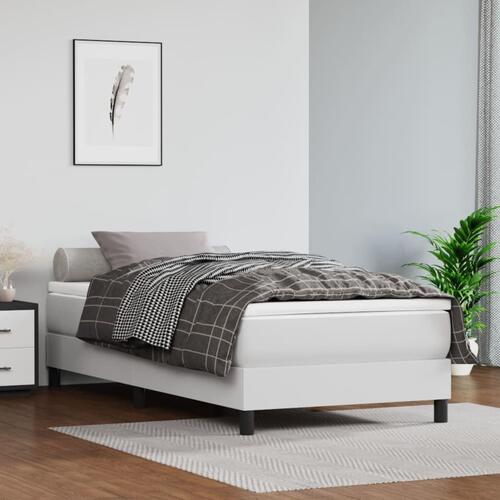 Kontinentalseng med madras 100x200 cm kunstlæder hvid