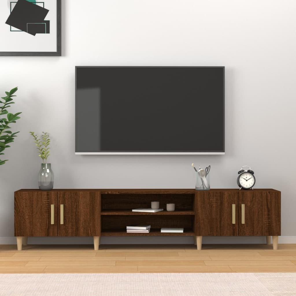 Tv-bord 180x31,5x40 cm konstrueret træ brun egetræsfarve