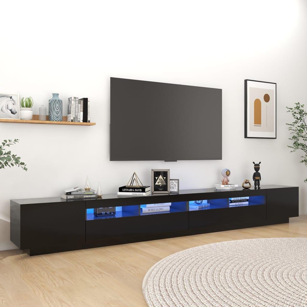 Tv-skab med LED-lys 300x35x40 cm sort