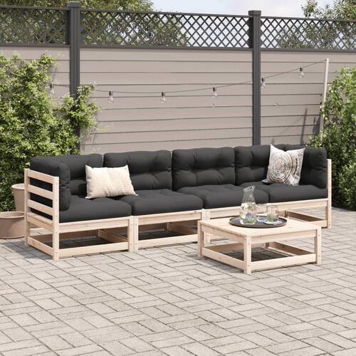 Sofasæt til haven 5 dele massivt fyrretræ