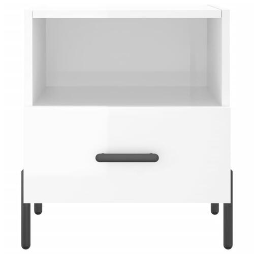 Sengeborde 2 stk. 40x35x47,5 cm konstrueret træ hvid højglans