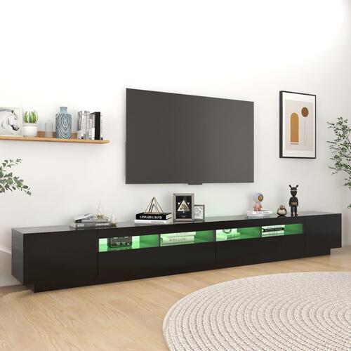 Tv-skab med LED-lys 300x35x40 cm sort