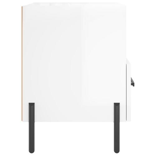 Sengeborde 2 stk. 40x35x47,5 cm konstrueret træ hvid højglans