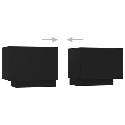 Tv-skab med LED-lys 300x35x40 cm sort