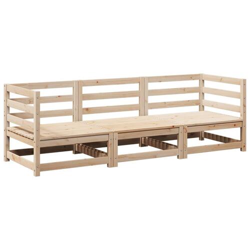 Sofasæt til haven 3 dele massivt fyrretræ