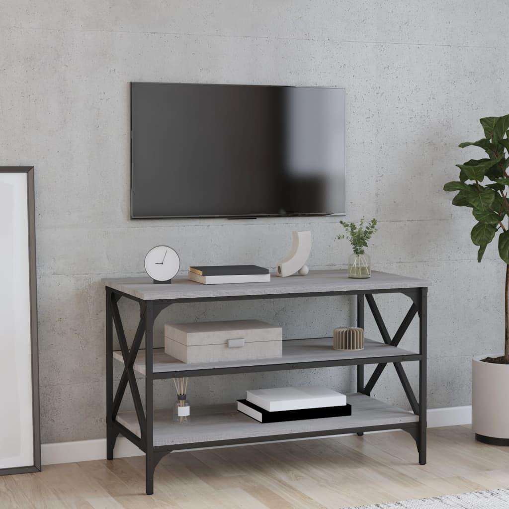Tv-bord 80x40x50 cm konstrueret træ grå sonoma-eg