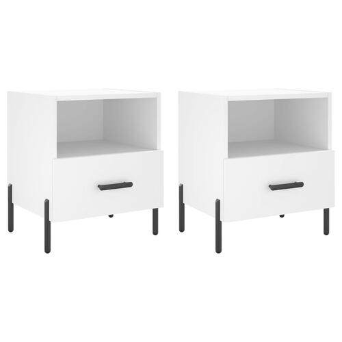 Sengeborde 2 stk. 40x35x47,5 cm konstrueret træ hvid