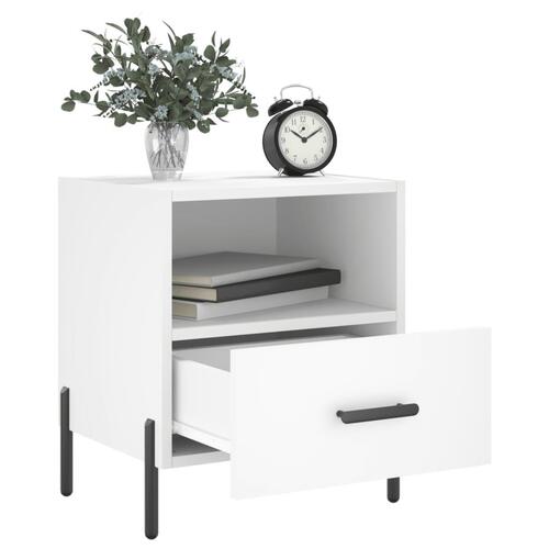 Sengeborde 2 stk. 40x35x47,5 cm konstrueret træ hvid