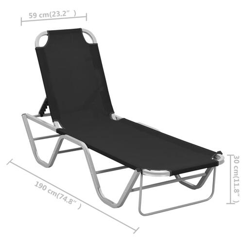 Liggestol aluminium og textilene sort