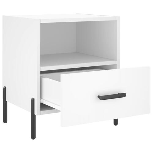 Sengeborde 2 stk. 40x35x47,5 cm konstrueret træ hvid