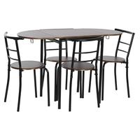 Spisebordsæt med 4 stole Brun Sort Metal Træ MDF 121 x 55 x 78 cm