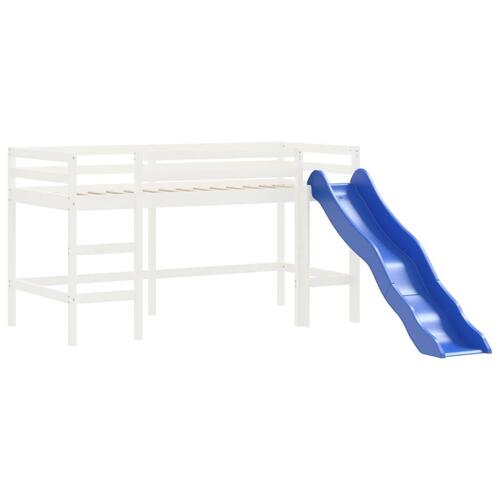 Højseng med tårn 90x190 cm massivt fyrretræ blå