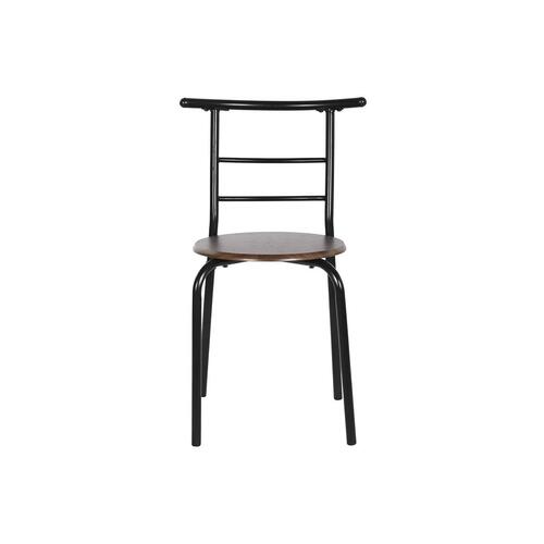 Spisebordsæt med 4 stole Brun Sort Metal Træ MDF 121 x 55 x 78 cm