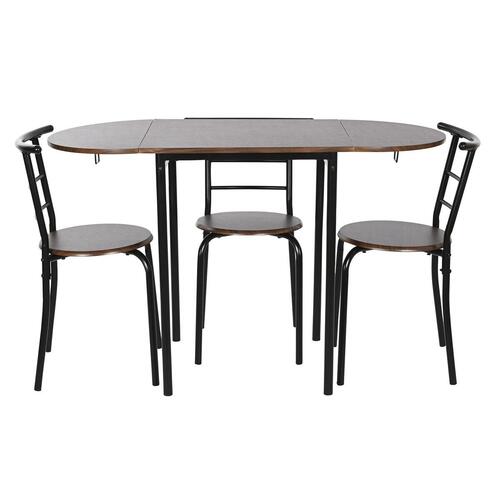 Spisebordsæt med 4 stole Brun Sort Metal Træ MDF 121 x 55 x 78 cm