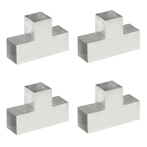 Stolpebeslag T-form 4 stk. 101x101 mm galvaniseret metal