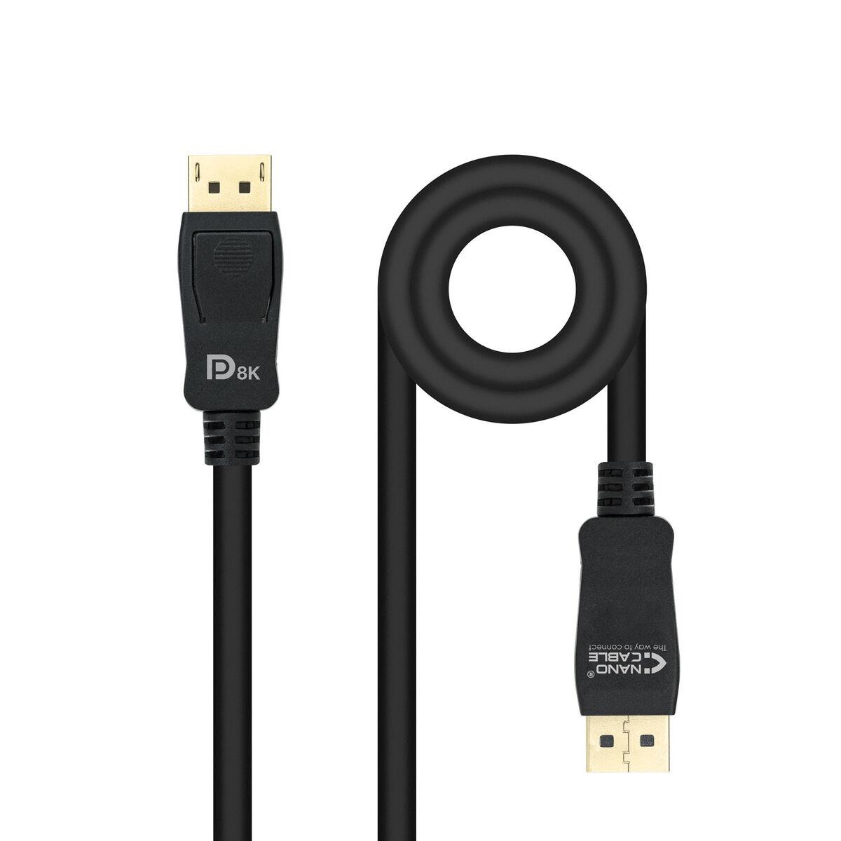 NANOCABLE DisplayPort-kabel 1.4 - 2 m - Sort - 8K Ultra HD HDR