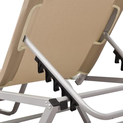 Liggestol aluminium og textilene cremefarvet