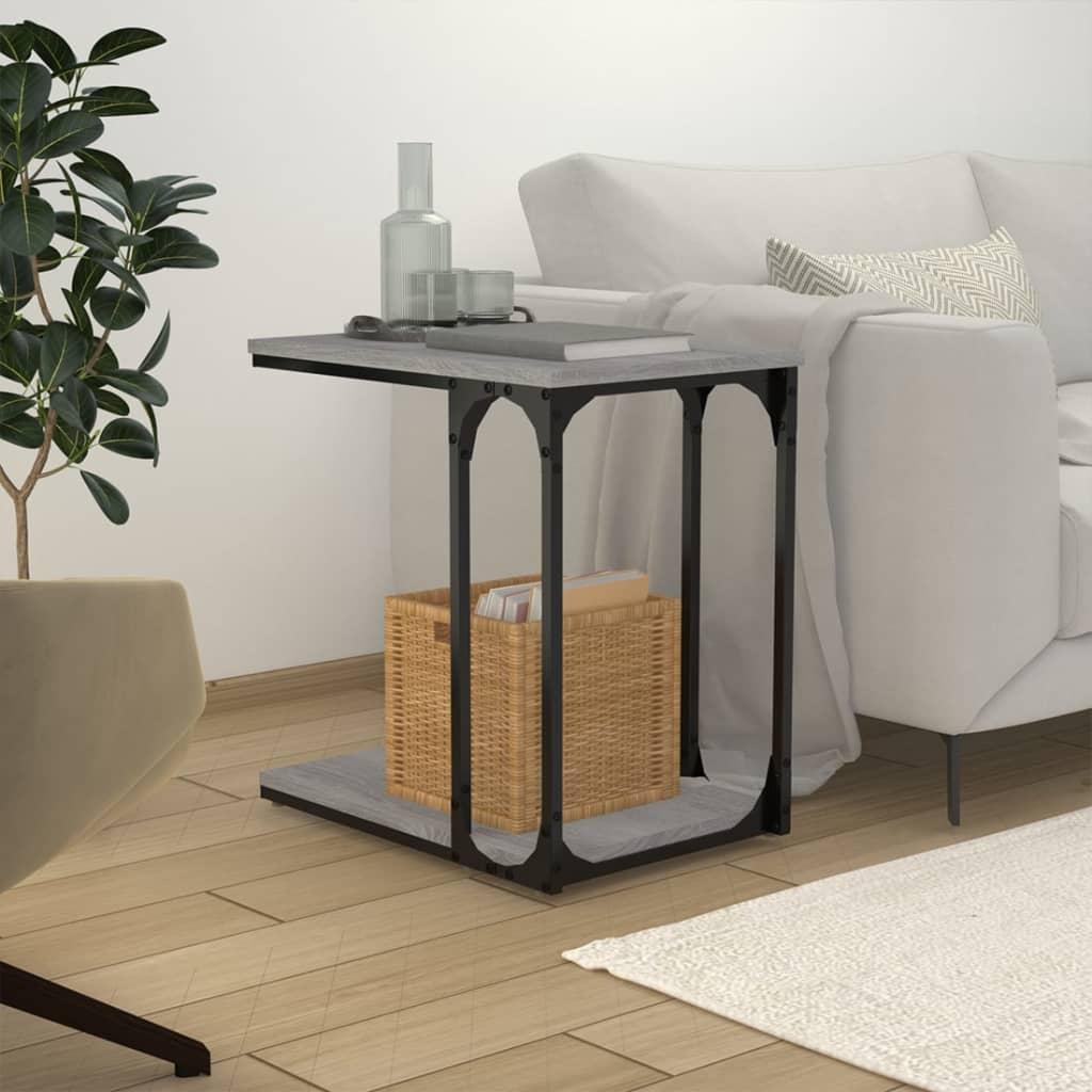 Sidebord 50x35x52 cm konstrueret træ grå sonoma-eg