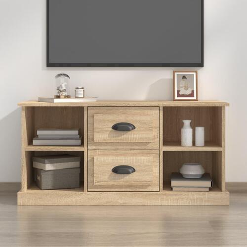 Tv-bord 99,5x35,5x48 cm konstrueret træ sonoma-eg