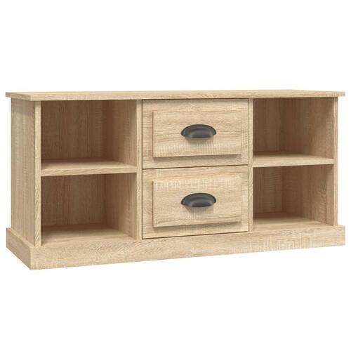Tv-bord 99,5x35,5x48 cm konstrueret træ sonoma-eg