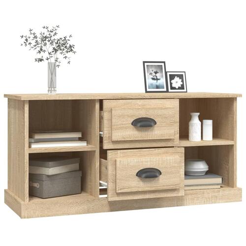 Tv-bord 99,5x35,5x48 cm konstrueret træ sonoma-eg