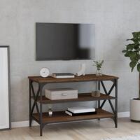 Tv-bord 80x40x50 cm konstrueret træ brun egetræsfarve