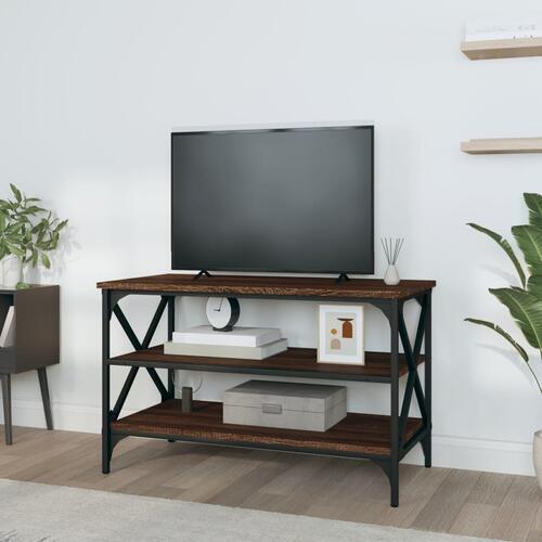 Tv-bord 80x40x50 cm konstrueret træ brun egetræsfarve