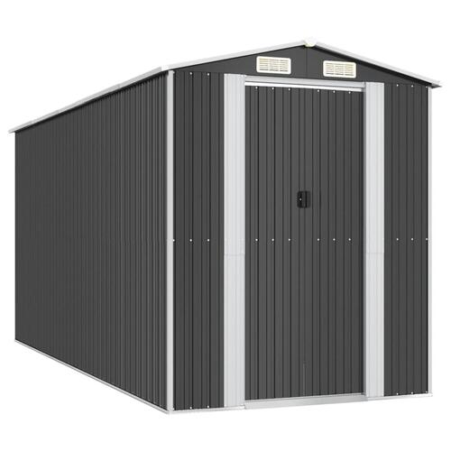 Haveskur 192x440x223 cm galvaniseret stål antracitgrå