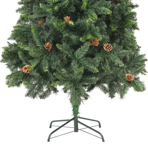 Kunstigt juletræ med grankogler 210 cm grøn
