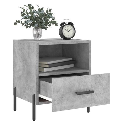Sengeborde 2 stk. 40x35x47,5 cm konstrueret træ betongrå