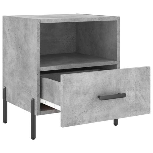 Sengeborde 2 stk. 40x35x47,5 cm konstrueret træ betongrå