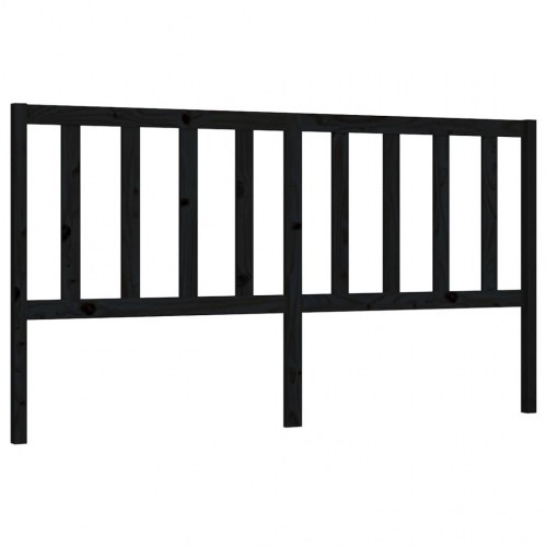 Sengegavl 206 × 4 × 100 cm i massivt fyrretræ - sort