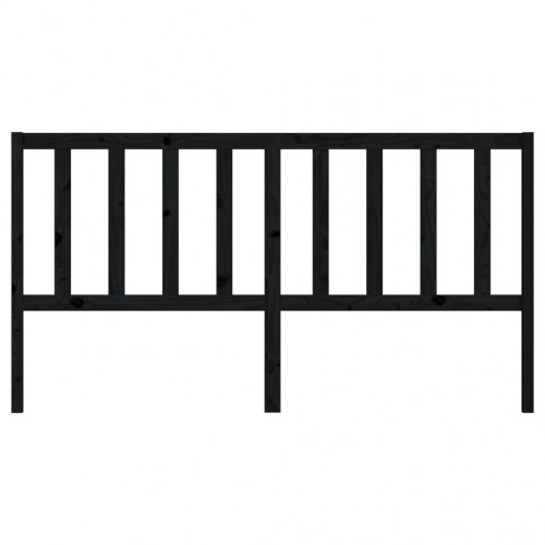 Sengegavl 206 × 4 × 100 cm i massivt fyrretræ - sort