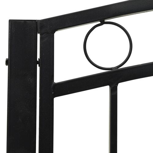 Havebænk med bord 120 cm stål sort