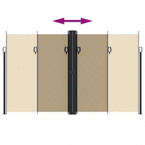 Sidemarkise 200x1200 cm sammenrullelig beige
