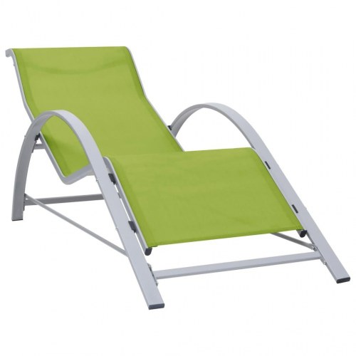 Liggestole 2 stk. med bord aluminium grøn