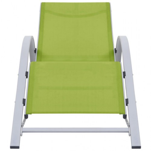 Liggestole 2 stk. med bord aluminium grøn