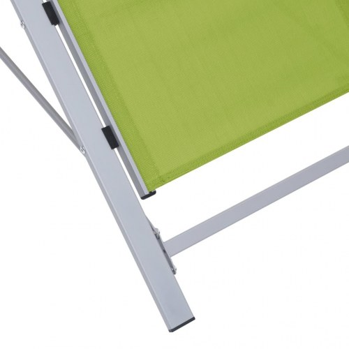 Liggestole 2 stk. med bord aluminium grøn