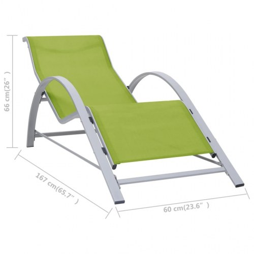 Liggestole 2 stk. med bord aluminium grøn