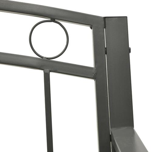 Havebænk med bord 120 cm stål grå