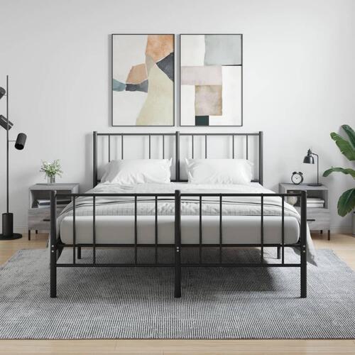 Sengeborde 2 stk. 40x35x47,5 cm konstrueret træ grå sonoma-eg