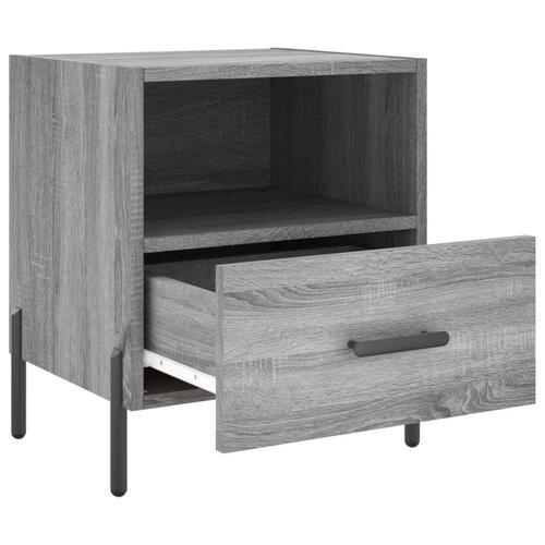 Sengeborde 2 stk. 40x35x47,5 cm konstrueret træ grå sonoma-eg
