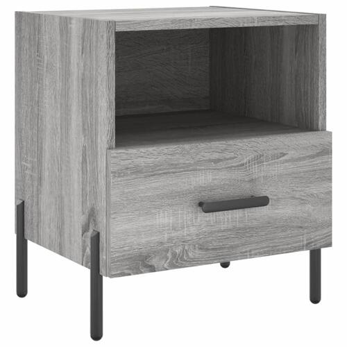 Sengeborde 2 stk. 40x35x47,5 cm konstrueret træ grå sonoma-eg